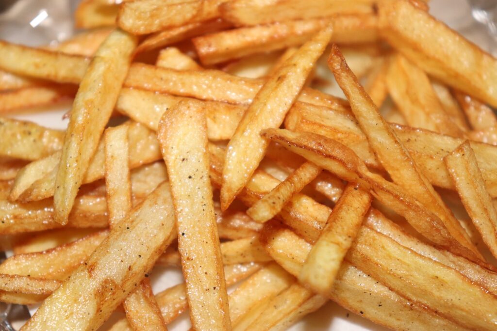 potato fries on white ceramic plate